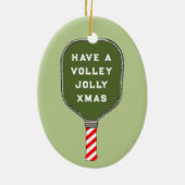 Pickleball Mrs Claus Collectible Keramik Ornament (Hinten)