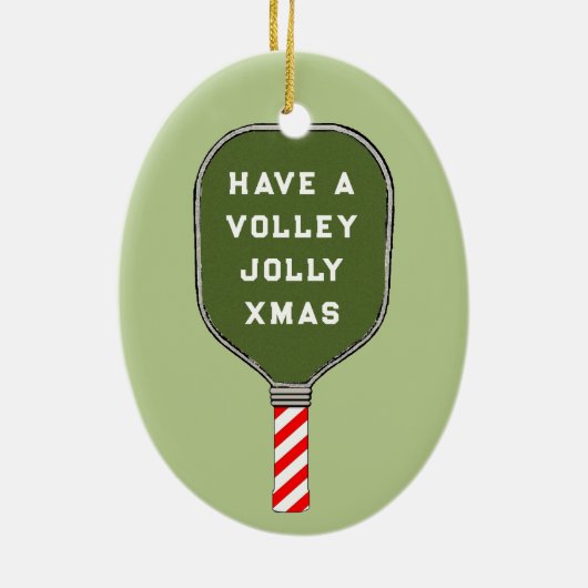 Pickleball Mrs Claus Collectible Keramik Ornament (Hinten)