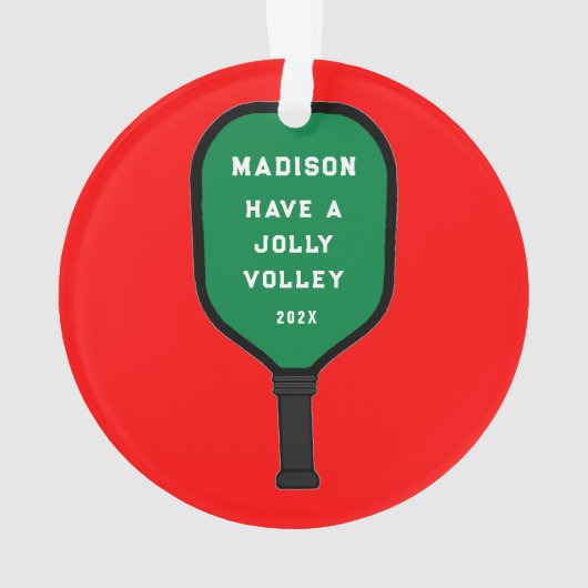 Pickleball Mrs Claus Collectible Ornament (Rückseite)