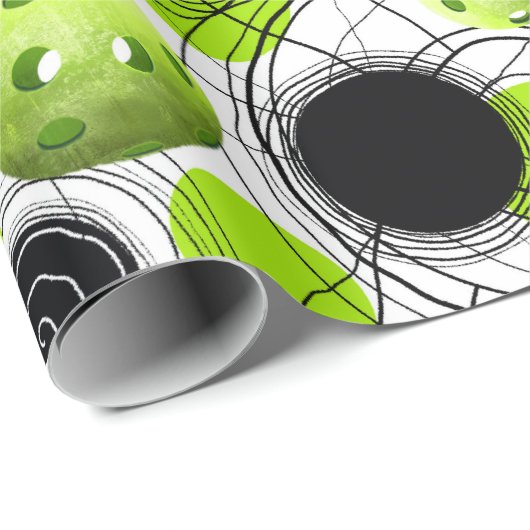 Pickleball-Muster Nebel Grün Geschenkpapier (Rolleneckpunkt)