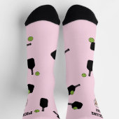 Pickleball Muster Pet Foto Rosa Personalisiert Socken (Oben)
