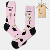 Pickleball Muster Pet Foto Rosa Personalisiert Socken