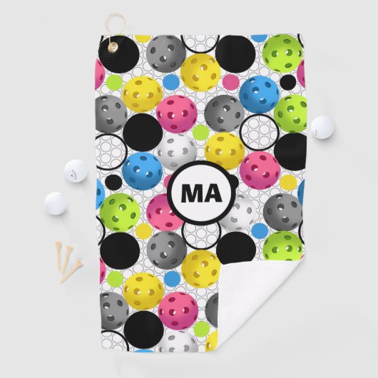 Pickleball Muster rosa Initialen Sweat Handtuch (Insitu)