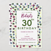 Pickleball Muster Stil farbenfroh Pickleball Gebur Einladung (Vorne/Hinten)