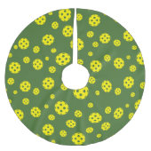 Pickleball-Muster Weihnachtsbaumrock Polyester Weihnachtsbaumdecke (Vorderseite)