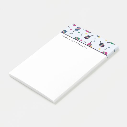 Pickleball nach Pickleball Dink Post-it Klebezettel (angewinkelt)