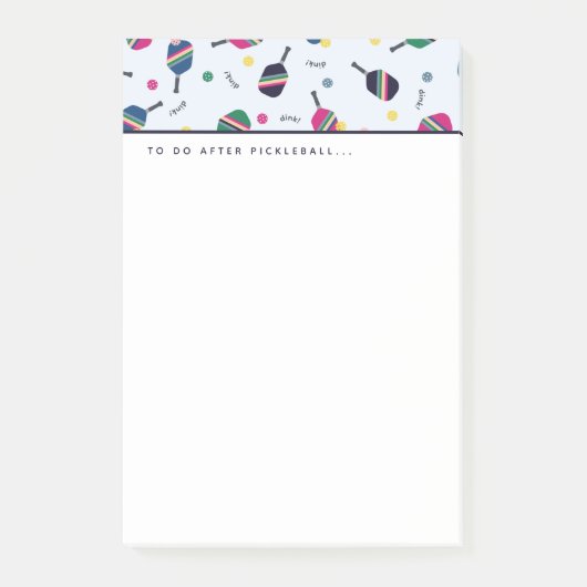 Pickleball nach Pickleball Dink Post-it Klebezettel (Vorderseite)