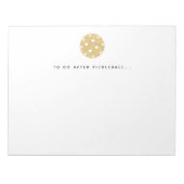Pickleball nach Pickleball Player Notepad ausführe Notizblock (Vorderseite)