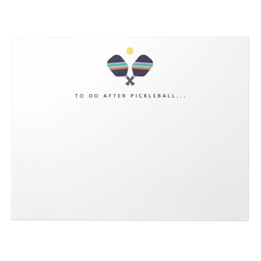 Pickleball nach Pickleball Player Notepad ausführe Notizblock (Vorderseite)