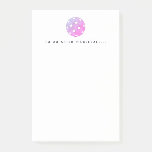 Pickleball nach Pickleball-Player Post-it Klebezettel (Vorderseite)