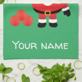 Pickleball Naughty oder nice Santa Green Geschirrtuch (Gefaltet)