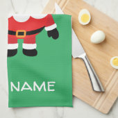 Pickleball Naughty oder nice Santa Green Geschirrtuch (Viertel Falte)