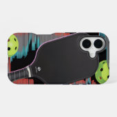 Pickleball Neon Paddle Motion Case iPhone 16 Hülle (Rückseite (Horizontal))