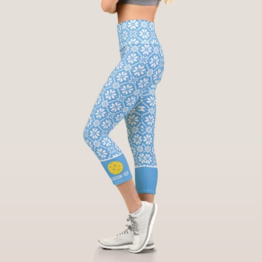 Pickleball Niedlich drucken Winterschneeflocke Eig Capri Leggings (Links)