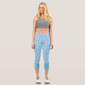 Pickleball Niedlich drucken Winterschneeflocke Eig Capri Leggings (Vorderseite)