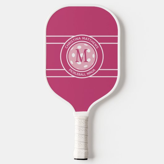 Pickleball Ninja Individuelle Name Initial Girly P Pickleball Schläger (Rückseite)