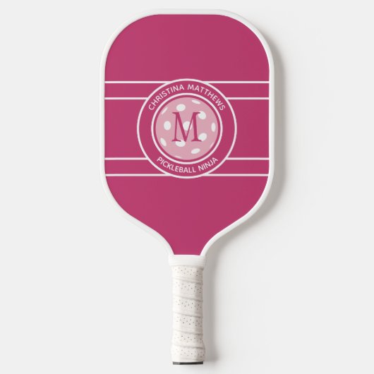 Pickleball Ninja Individuelle Name Initial Girly P Pickleball Schläger (Vorderseite)
