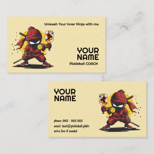 Pickleball Ninja Pro Visitenkarte (Vorne/Hinten)