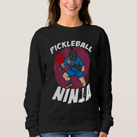 Pickleball Ninja Stealth Master Ninja Sweatshirt (Vorderseite)