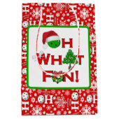 Pickleball Oh, was Spaß Weihnachten rot und weiß Mittlere Geschenktüte (Vorderseite)