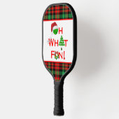 Pickleball Oh What Fun Red and Green Kariert Pickleball Schläger (Links)