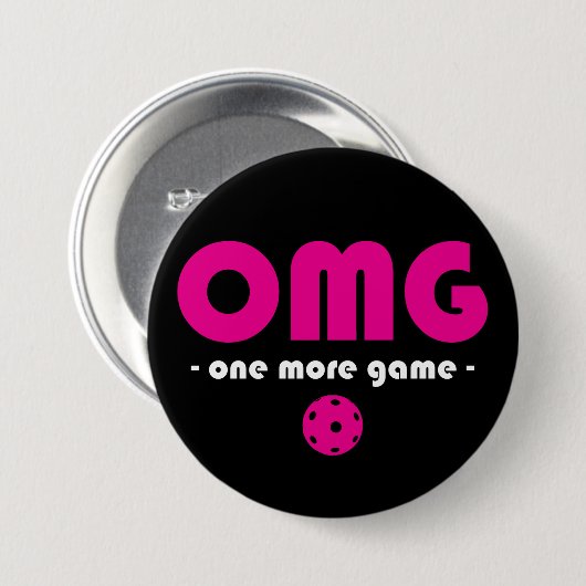 Pickleball One More Game Black / Pink Button (Vorne & Hinten)
