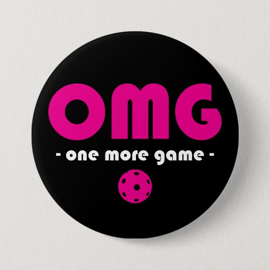 Pickleball One More Game Black / Pink Button (Vorderseite)