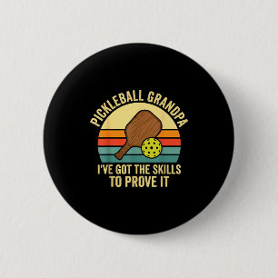 Pickleball-Opa Vintage-Sonnenuntergang-Paddle Button