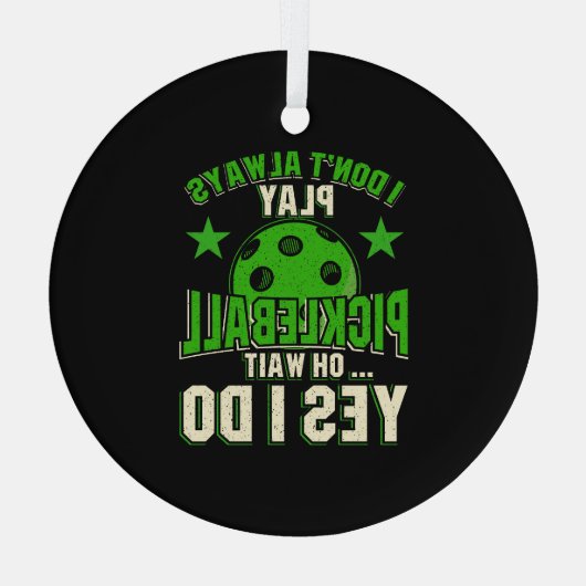 Pickleball Ornament Aus Glas (Rückseite)