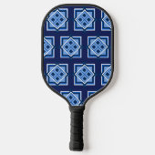 Pickleball-Paddel mit blauer geometrischer Fläche Pickleball Schläger (Rückseite)