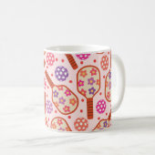 Pickleball-Paddel mit Muster für Retro-Blume Kaffeetasse (VorderseiteRechts)