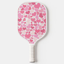 Pickleball-Paddel mit rosa Herzen Muster
