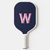 Pickleball-Paddel mit rosa Monogramm Pickleball Schläger (Rückseite)