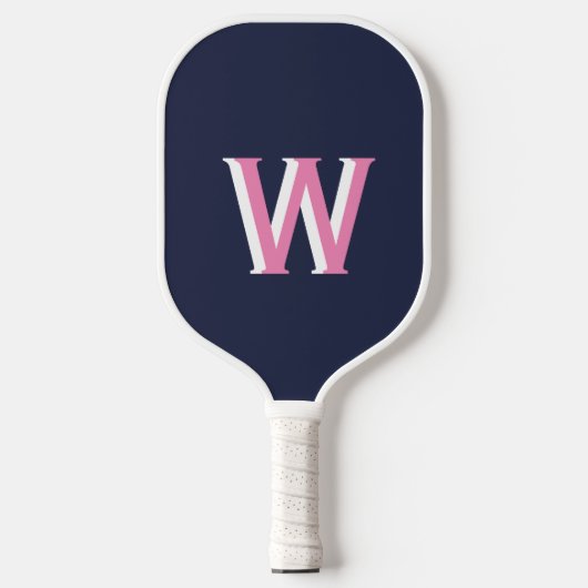 Pickleball-Paddel mit rosa Monogramm Pickleball Schläger (Vorderseite)