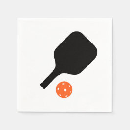 Pickleball-Paddel und orangefarbenes Pickleball Serviette