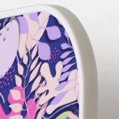 Pickleball Paddle: Abstrakte Blätter (blau/fuchsie Schläger (Linke Seite)