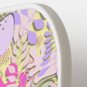 Pickleball Paddle: Abstrakte Blätter (gelb/blau) Schläger (Linke Seite)