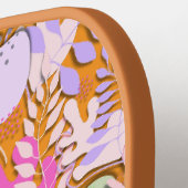 Pickleball Paddle: Abstrakte Blätter (orange/gelb) Pickleball Schläger (Linke Seite)
