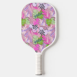 Pickleball Paddle: Abstrakte Blätter (rosa/lila) Schläger