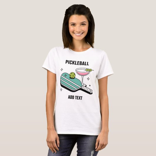 Pickleball Paddle and Cocktail T-Shirt (Vorne ganz)