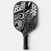 Pickleball Paddle Art Schwarz-weiß Doodle (Vorderseite)