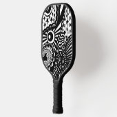 Pickleball Paddle Art Schwarz-weiß Doodle (Links)