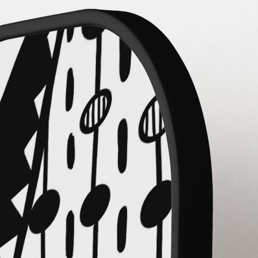 Pickleball Paddle Art Schwarz-weiß Doodle (Linke Seite)