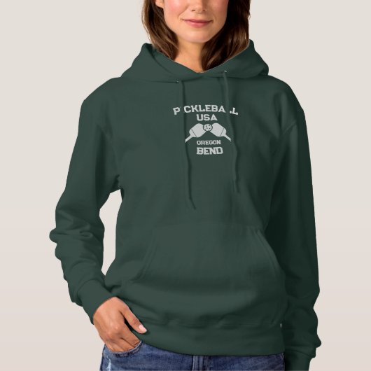 Pickleball Paddle & Ball Bend Oregon USA Custom Hoodie (Vorderseite)
