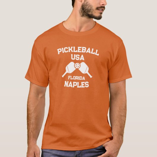 Pickleball Paddle Ball Neapel Florida USA Custom T-Shirt (Vorderseite)