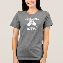Pickleball Paddle Ball Neapel Florida USA Custom Tri-Blend Shirt