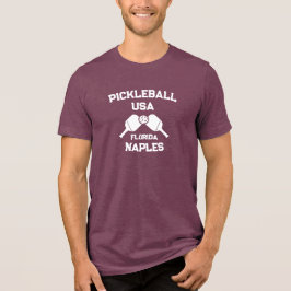 Pickleball Paddle Ball Neapel Florida USA Custom Tri-Blend Shirt