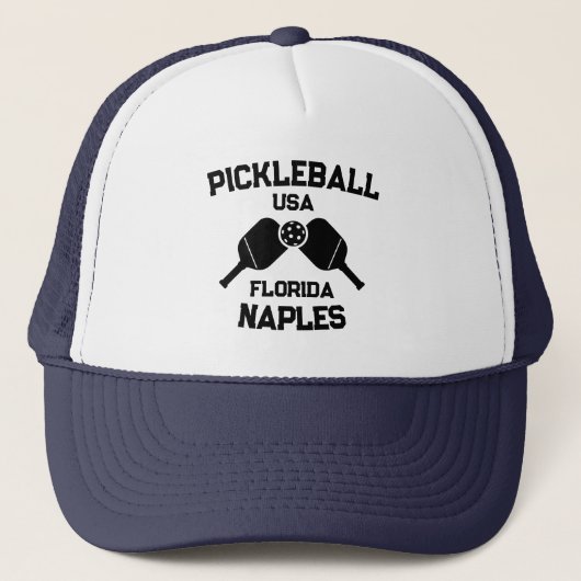 Pickleball Paddle Ball Neapel Florida USA Custom Truckerkappe (Vorderseite)