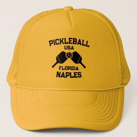 Pickleball Paddle Ball Neapel Florida USA Custom Truckerkappe (Vorderseite)