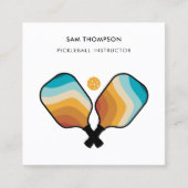 Pickleball Paddle Ball Pickleball Instruktor Quadratische Visitenkarte (Vorderseite)